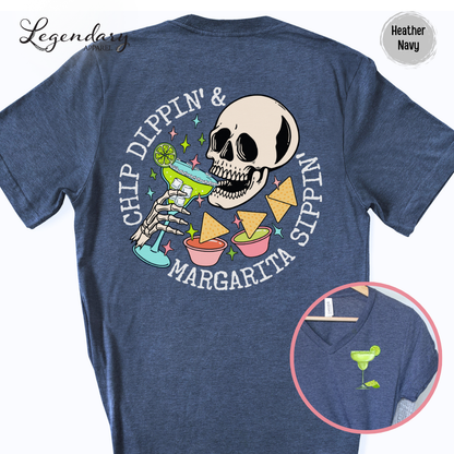 Chip Dippin' Margarita Sipping V-Neck Shirt