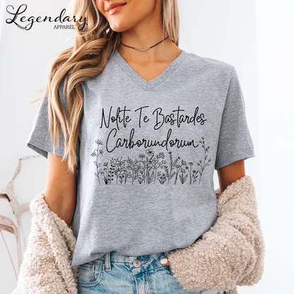 Nolite Te Bastardes Carborundorum Don't Let The Bastards Grind You Down V-Neck Tee Shirt