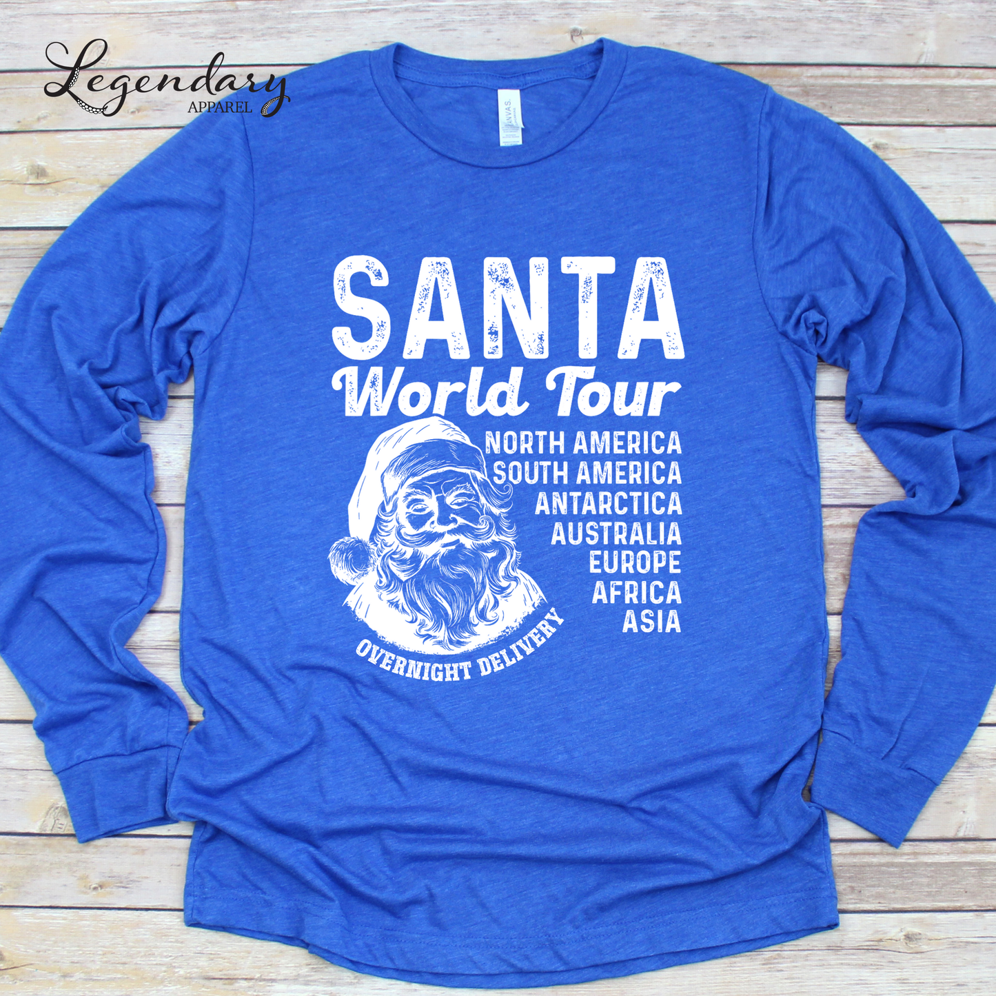 Santa World Tour Shirt Christmas Long Sleeve Tee Shirt