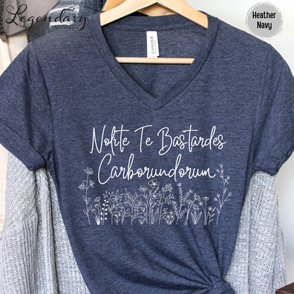 Nolite Te Bastardes Carborundorum Don't Let The Bastards Grind You Down V-Neck Tee Shirt