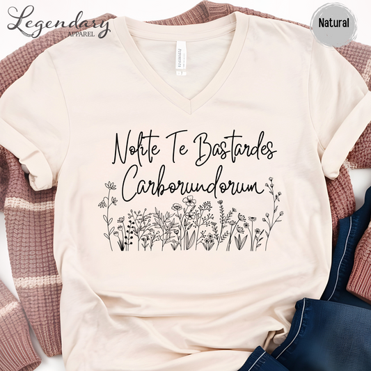 Nolite Te Bastardes Carborundorum Don't Let The Bastards Grind You Down V-Neck Tee Shirt