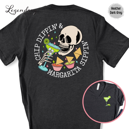 Chip Dippin' Margarita Sipping V-Neck Shirt