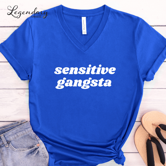 Sensitive Gangsta VNeck Shirt