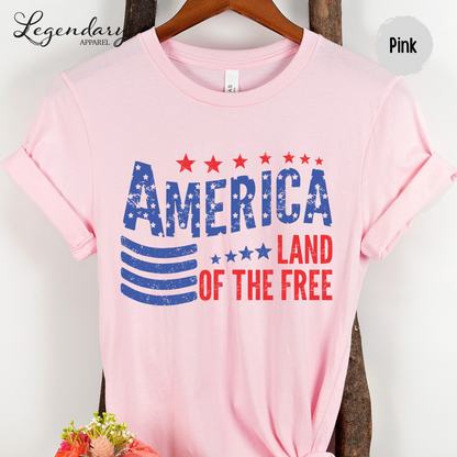 4th of July Shirt America Land Of The Free Patriotic Tee Independence Day Youth & Toddler Kids Shirts