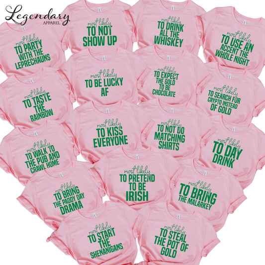 St. Patricks Day Group Matching Shirts in Pink