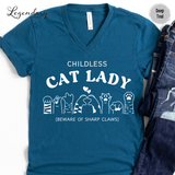 Childless Cat Lady VNeck T-Shirt