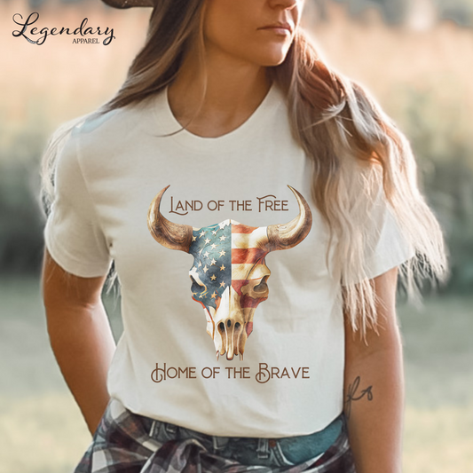 Patriotic Cow Skull Shirt