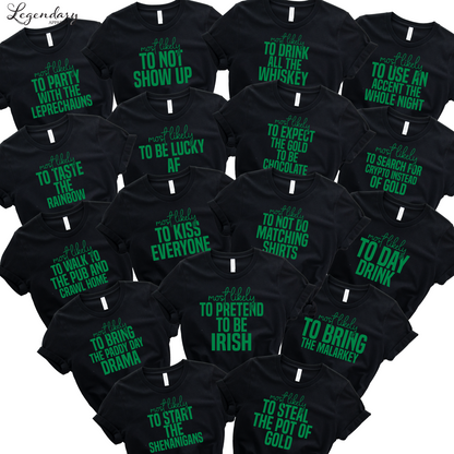 St. Patricks Day Group Matching Shirts in Black