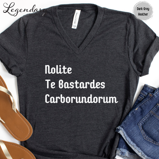 Nolite Te Bastardes Carborundorum Shirt Don't Let The Bastards Grind You Down V Neck T-Shirt