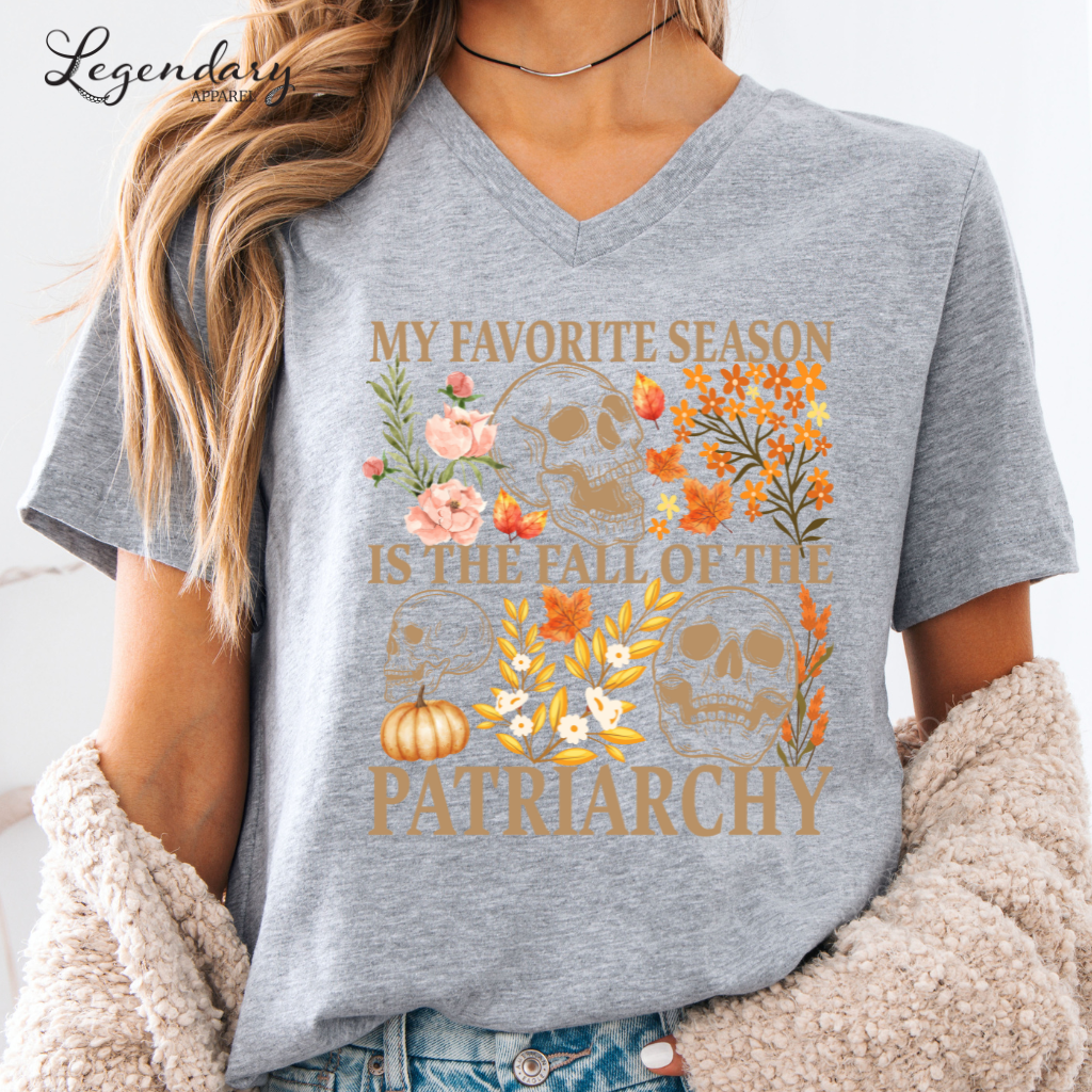 vneck shirt vneck patriarchy My Favorite Season Is The Fall Of The Patriarchy Shirt Feminist Fall Flowers Halloween Skull T-Shirt skull shirt halloween skeleton fall season shirts halloween feminist shirt human rights hex the patriarchy womens rights political gift cottagecore pumpkin gourd feminist gift democrat shirt reproductive rights patriarchy Feminist Halloween Fall Shirt Bury Patriarchy Equality Fall Shirt Feminist They Burned Women  Witchy Feminist Tee Salem Trip Halloween Shirt Witch