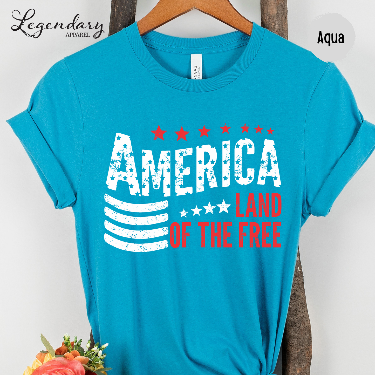 4th of July Shirt America Land Of The Free Patriotic Tee Independence Day