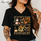 vneck shirt vneck patriarchy My Favorite Season Is The Fall Of The Patriarchy Shirt Feminist Fall Flowers Halloween Skull T-Shirt skull shirt halloween skeleton fall season shirts halloween feminist shirt human rights hex the patriarchy womens rights political gift cottagecore pumpkin gourd feminist gift democrat shirt reproductive rights patriarchy Feminist Halloween Fall Shirt Bury Patriarchy Equality Fall Shirt Feminist They Burned Women  Witchy Feminist Tee Salem Trip Halloween Shirt Witch