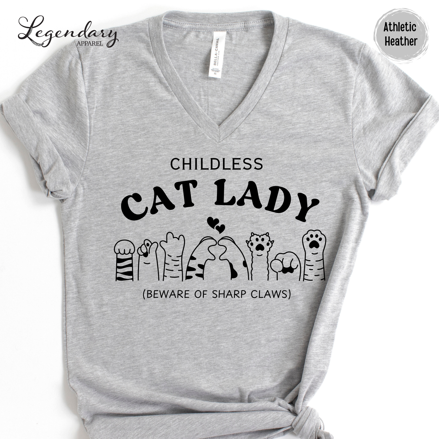 Childless Cat Lady VNeck T-Shirt