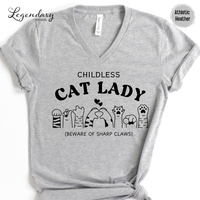 Childless Cat Lady VNeck T-Shirt