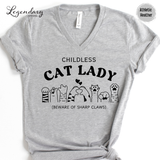 Childless Cat Lady VNeck T-Shirt