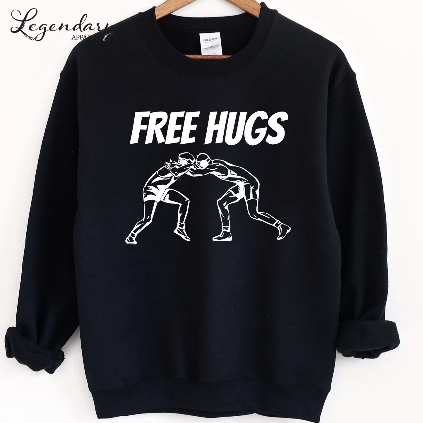 Free Hugs Funny Wrestler Sweatshirt