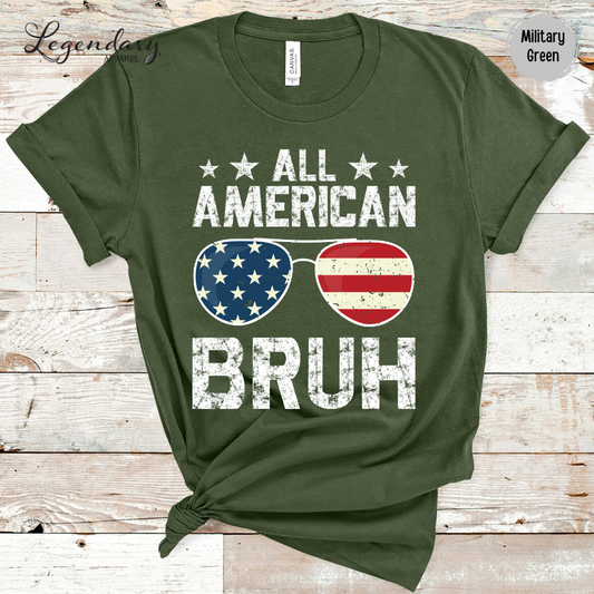 4th of July T-Shirt All American Bruh