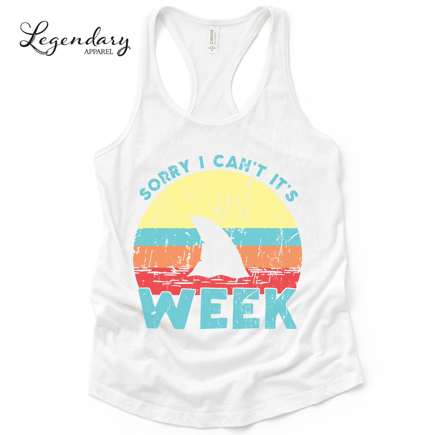 Sorry I Can't It's Shark Week Tank Top