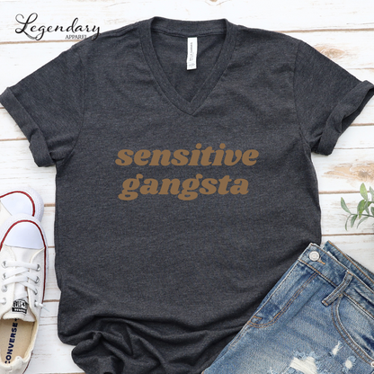Sensitive Gangsta VNeck Shirt