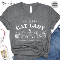 Childless Cat Lady VNeck T-Shirt