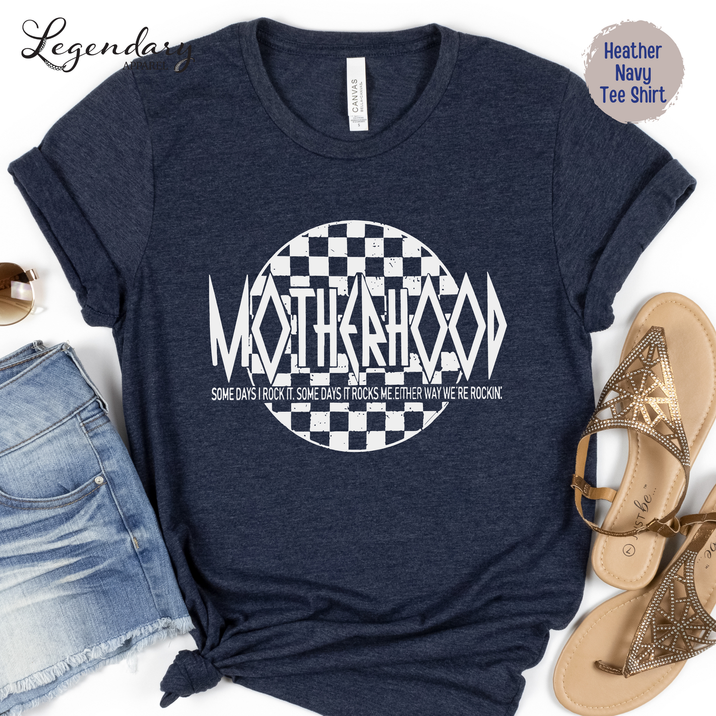 Motherhood Some Days I Rock It Some Days It Rocks Me Either Way We're Rockin' Mom Shirt