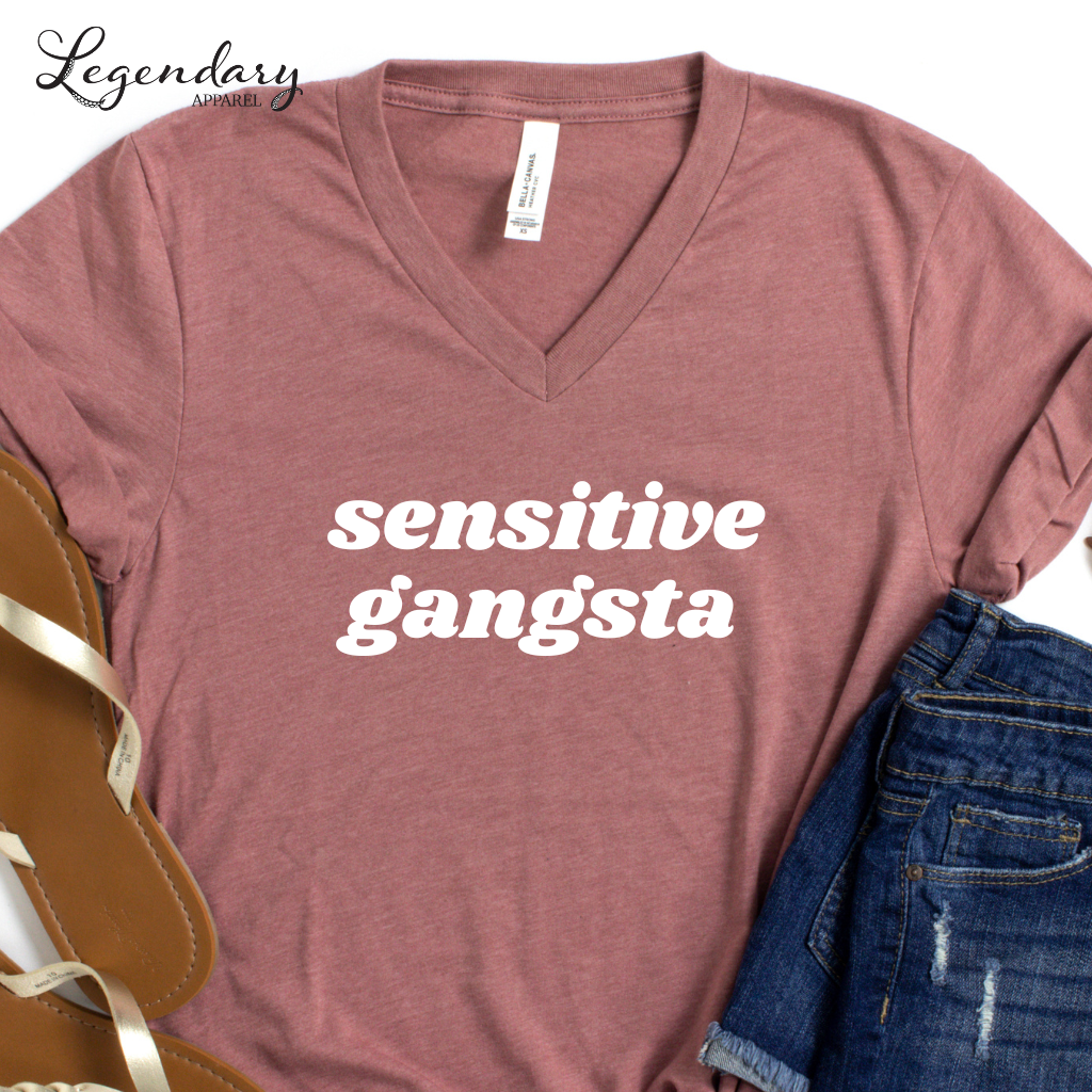 Sensitive Gangsta VNeck Shirt