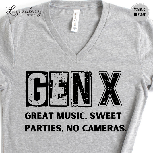 Gen X Shirt Nostalgic 80's Great Music Sweet Parties No Cameras Tee Shirt