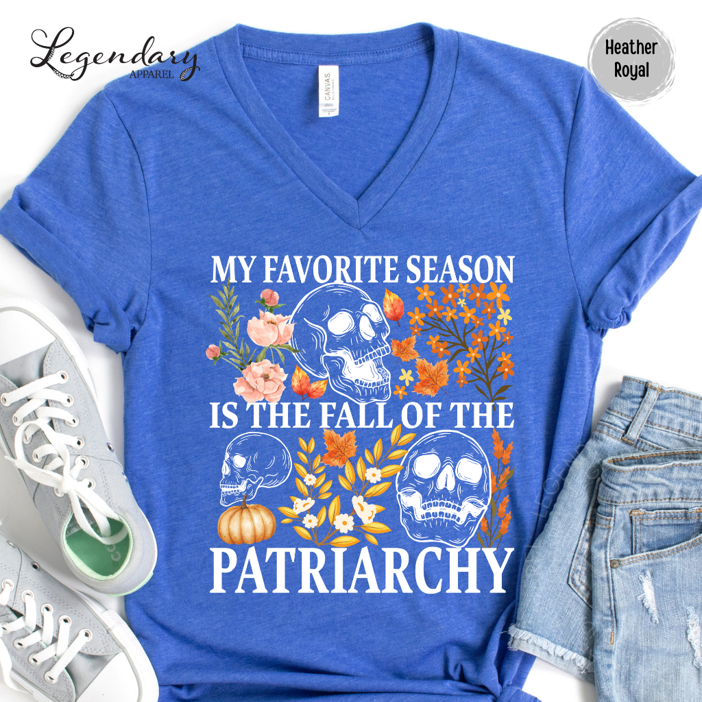 vneck shirt vneck patriarchy My Favorite Season Is The Fall Of The Patriarchy Shirt Feminist Fall Flowers Halloween Skull T-Shirt skull shirt halloween skeleton fall season shirts halloween feminist shirt human rights hex the patriarchy womens rights political gift cottagecore pumpkin gourd feminist gift democrat shirt reproductive rights patriarchy Feminist Halloween Fall Shirt Bury Patriarchy Equality Fall Shirt Feminist They Burned Women  Witchy Feminist Tee Salem Trip Halloween Shirt Witch