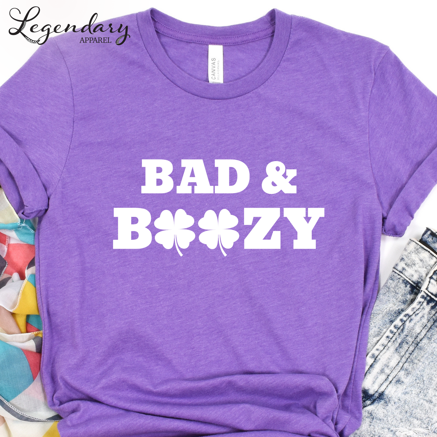 Bad and Boozy St Patricks Day Shirt Shamrock St Paddys Outfit Bar Crawl Sweatshirt Drinking Tee Shirt