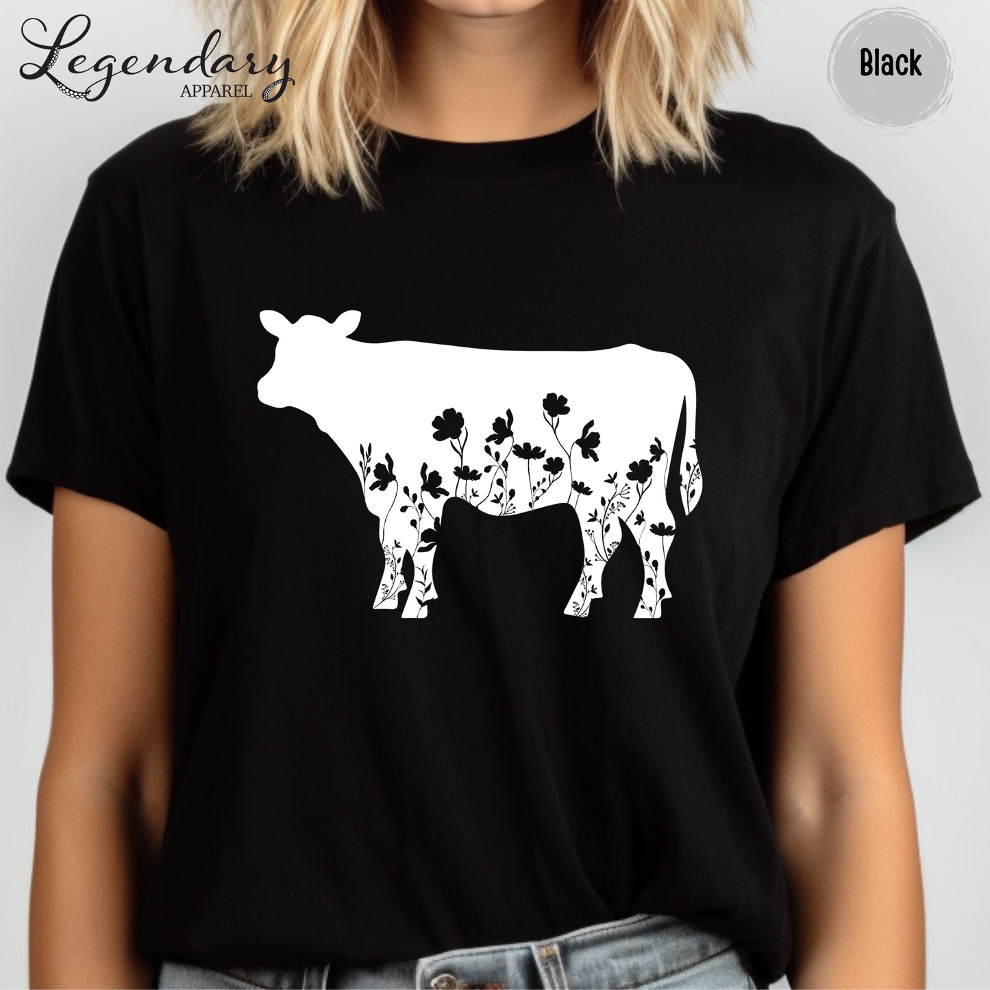 Floral Cow T-Shirt