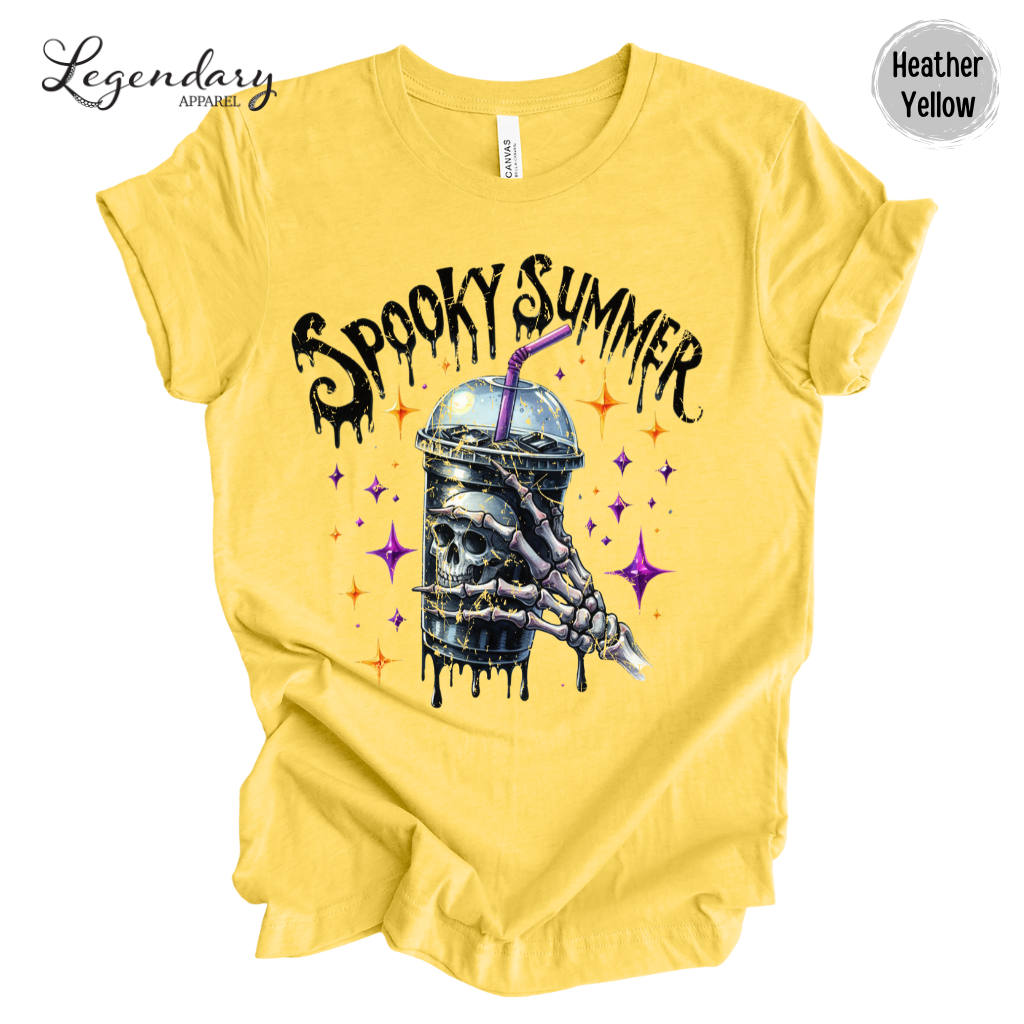 Spooky Summer Shirt Summerween Vibes Skeleton Coffee Lover Shirt