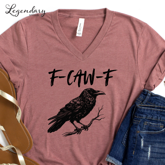 Raven F Caw F Crow VNeck