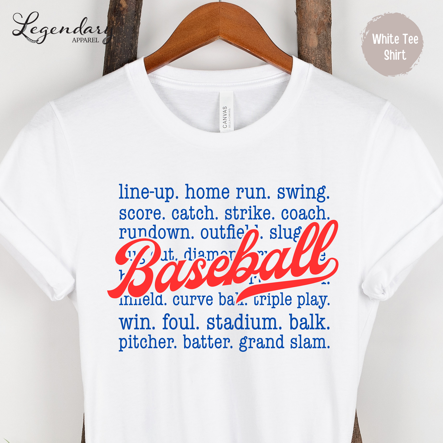 Legendary Apparel Baseball Sayings T Shirt Homerun Swing Pitcher Grand Slam Natural X Large