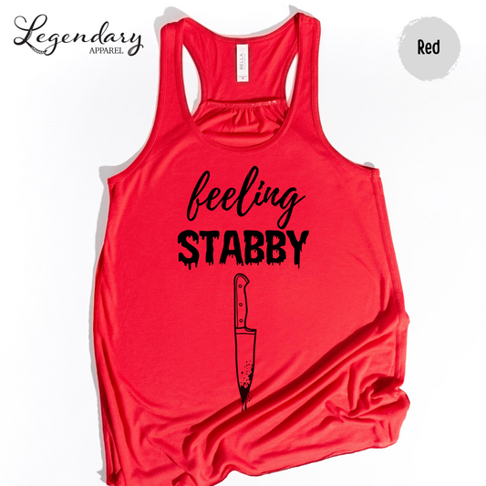 Feeling Stabby Funny Halloween Racerback Tank Top