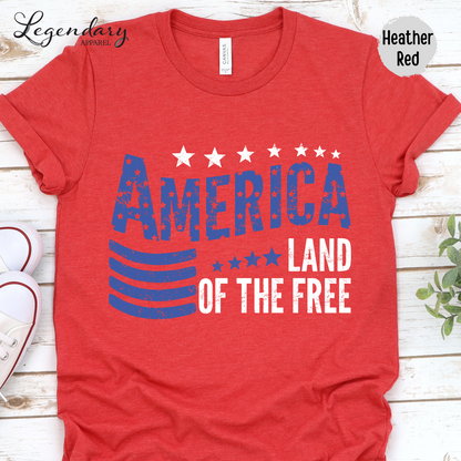 4th of July Shirt America Land Of The Free Patriotic Tee Independence Day Youth & Toddler Kids Shirts