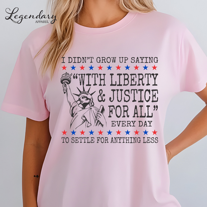 Liberty and Justice For All Human Rights Comfort Colors T-Shirt