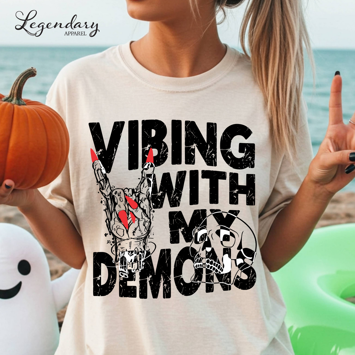 Vibing With My Demons Comfort Colors Tee Shirt
