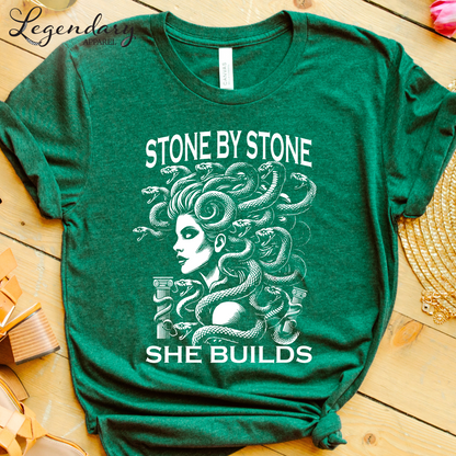 Medusa Shirt Stone By Stone She Builds Subtle Anti Patriarchy TShirt Feminist Resistance Sweatshirt Medusa Snakes Shirts