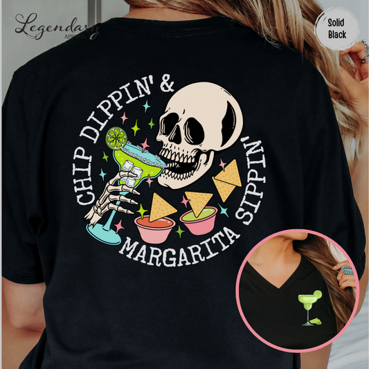 Chip Dippin' Margarita Sipping V-Neck Shirt