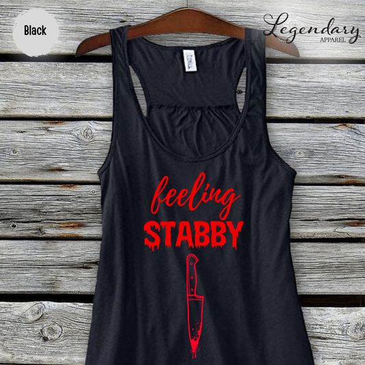 Feeling Stabby Funny Halloween Racerback Tank Top