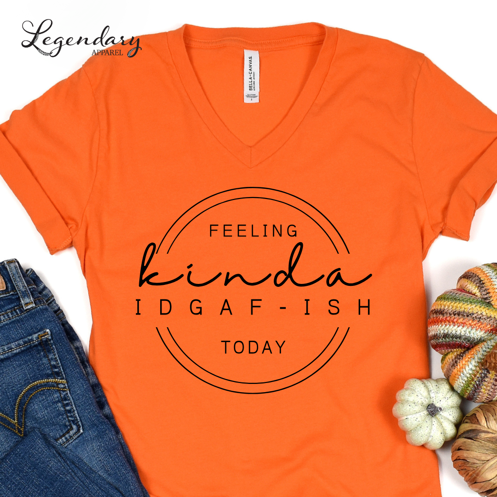 Feeling Kinda IDGAF-ish Today V-Neck Tee Shirt