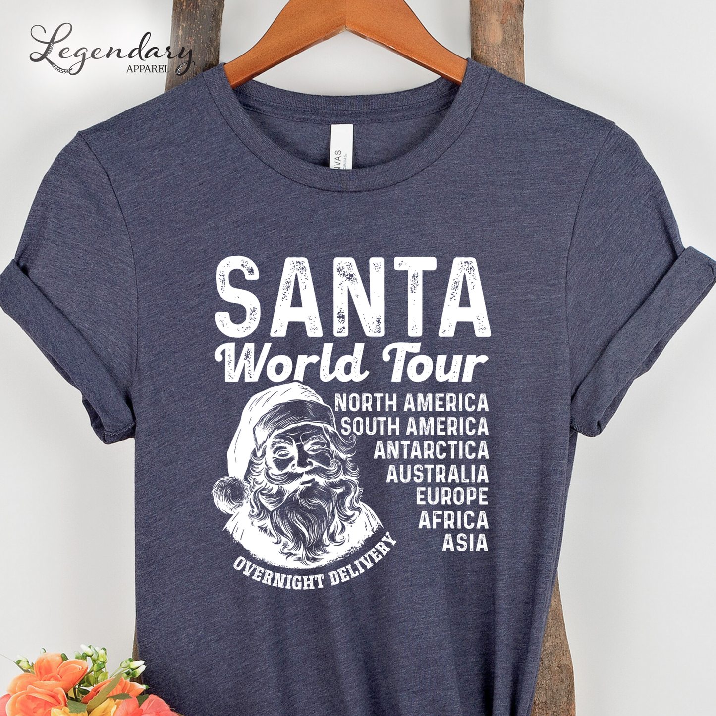 Santa World Tour Shirt Christmas Tee Shirt