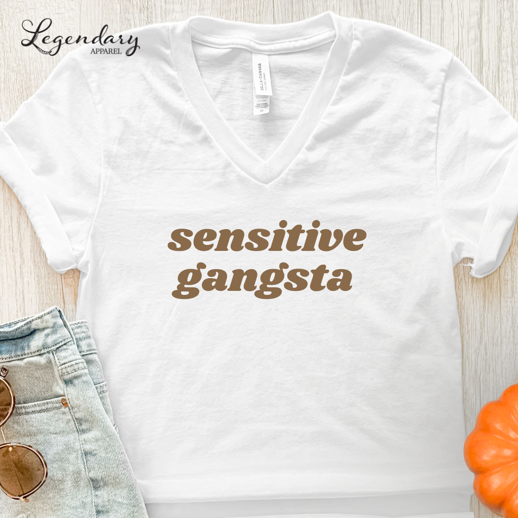 Sensitive Gangsta VNeck Shirt