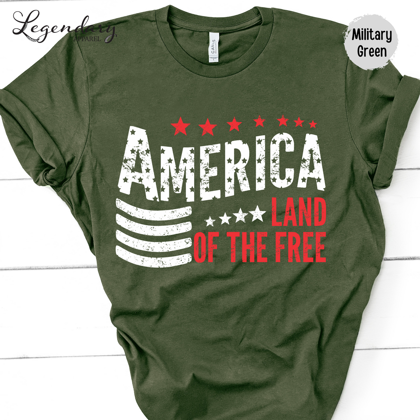 4th of July Shirt America Land Of The Free Patriotic Tee Independence Day