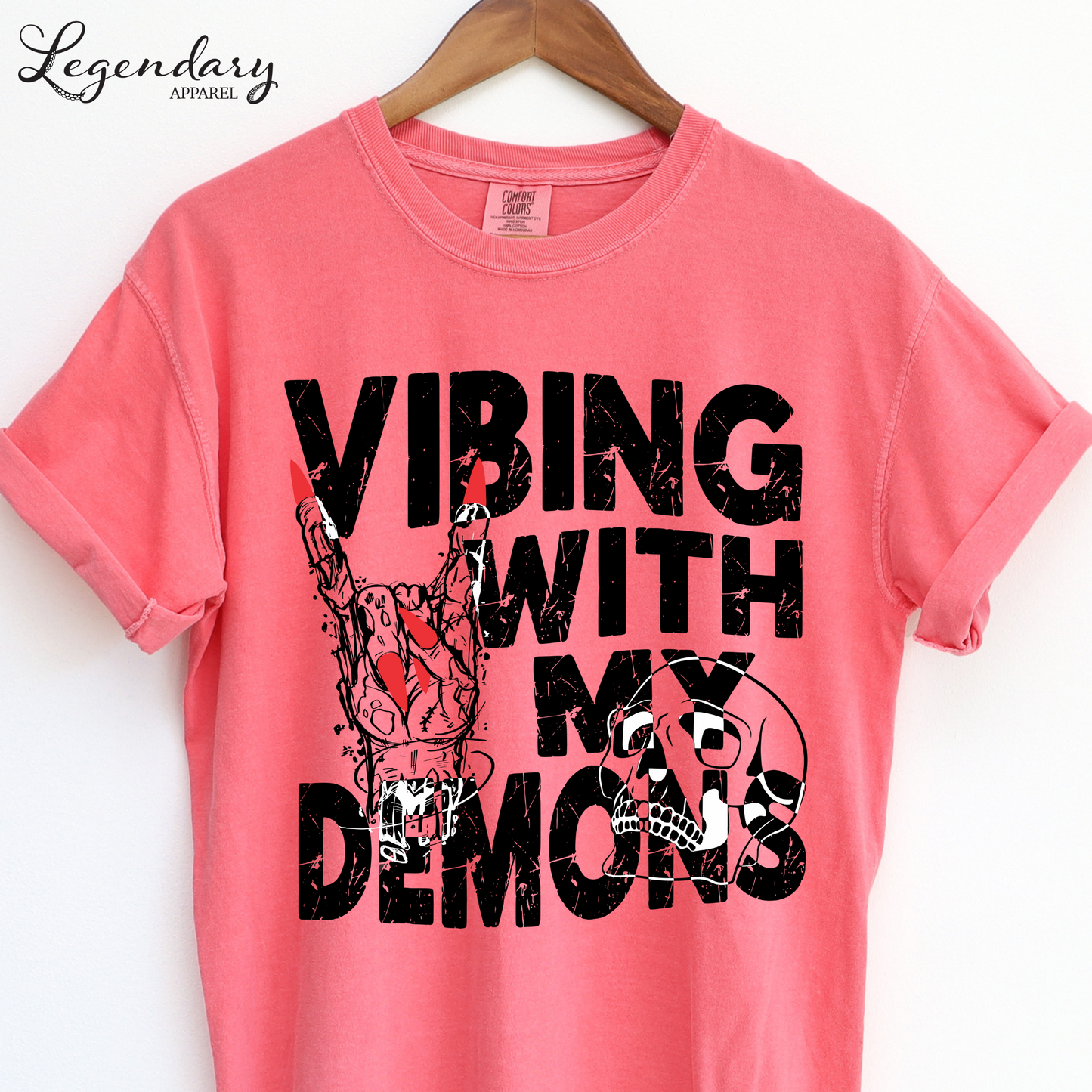 Vibing With My Demons Comfort Colors Tee Shirt
