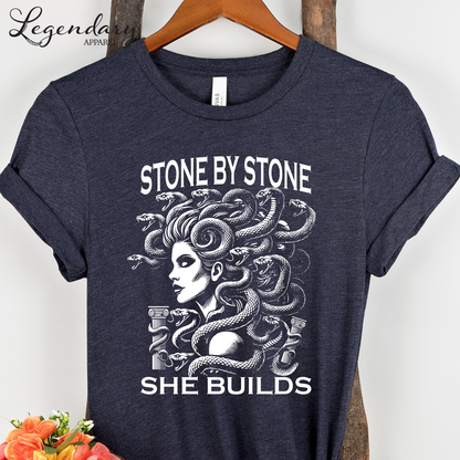 Medusa Shirt Stone By Stone She Builds Subtle Anti Patriarchy TShirt Feminist Resistance Sweatshirt Medusa Snakes Shirts