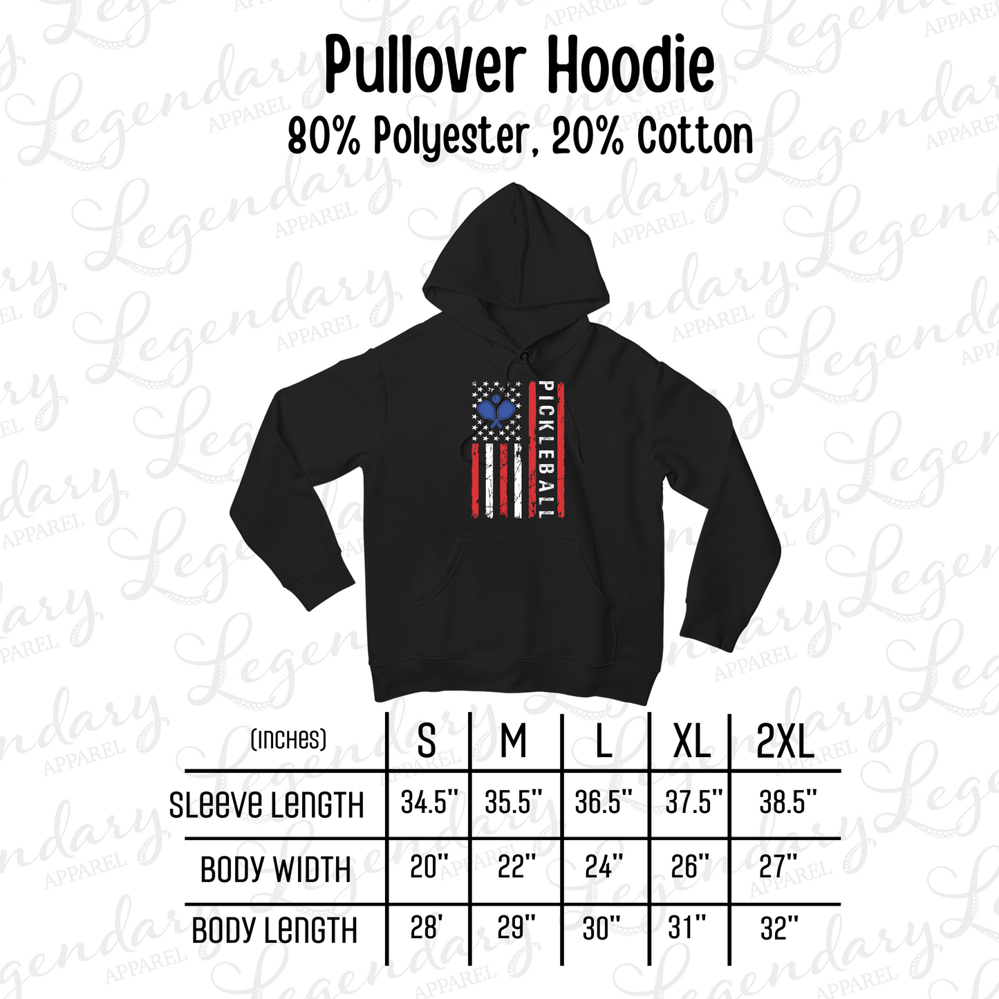 Pickleball American Flag Pullover Hoodie