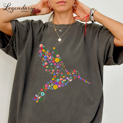 Subtle Anti Trump Floral Hummingbird Shirt