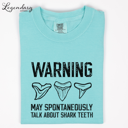 Warning May Spontaneously Talk About Shark Teeth Oversized T-Shirt