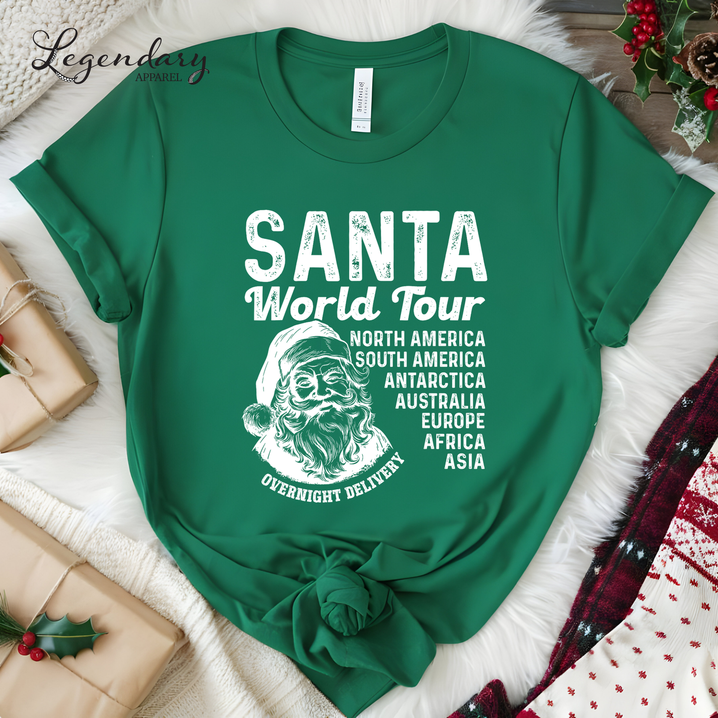 Santa World Tour Shirt Christmas Tee Shirt